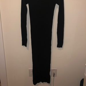 Zara Long Sleeve Rib-Knit Maxi Dress